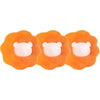 Three bright orange reusable laundry balls designed for pet hair and lint removal