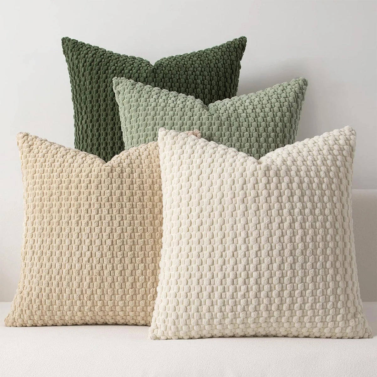Boho Corduroy Square Pillow Cover - Farmhouse Neutral Decor