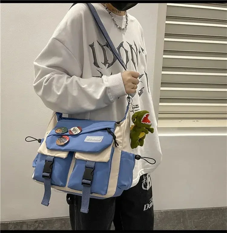 Harajuku Nylon Crossbody Bag with Adjustable Strap