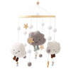 Wooden and Felt Crib Mobile with Cloud and Star Rattles