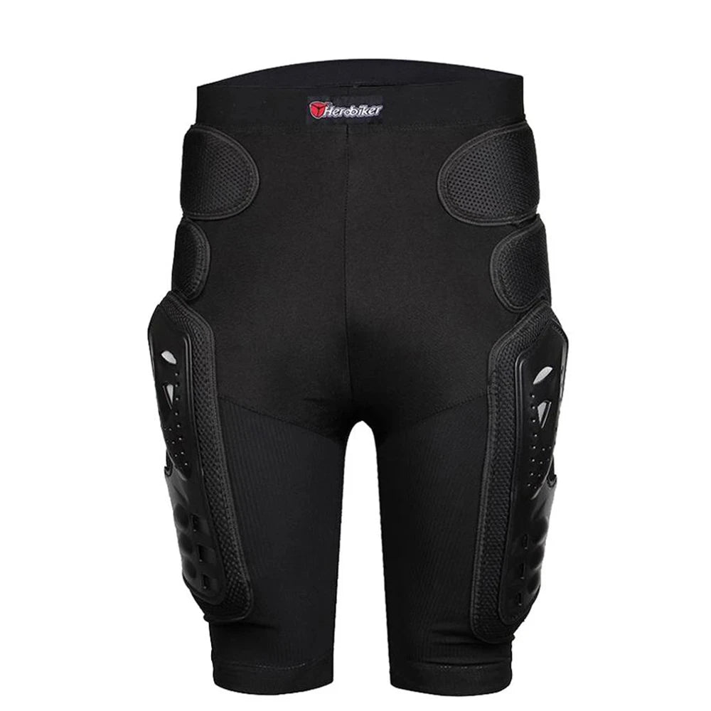 Black motocross armor pants featuring protective padding and reinforced areas.