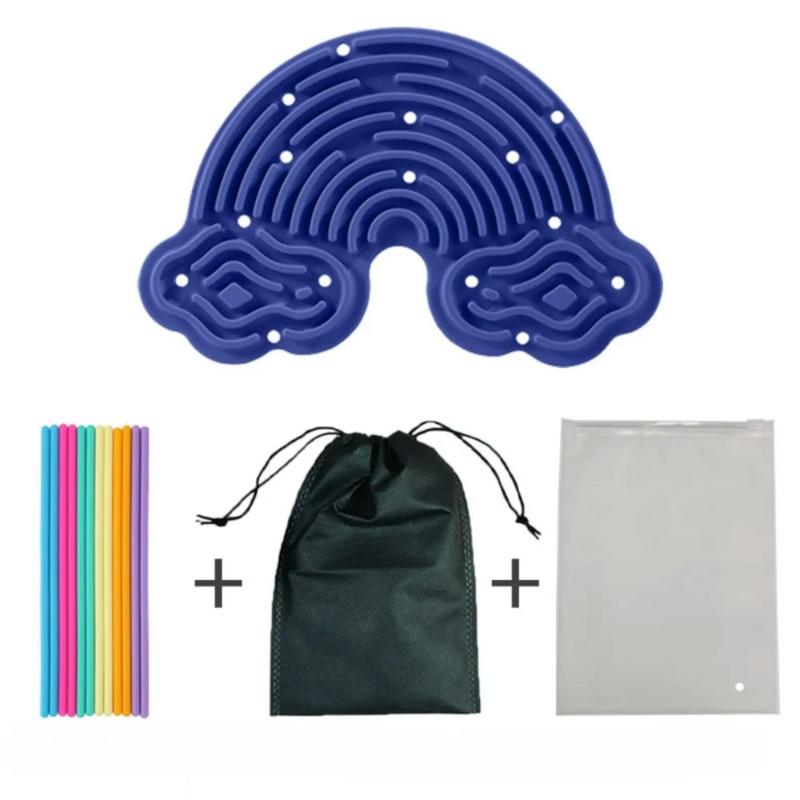 Double-Sided Silicone Fidget Board with 12 Strings