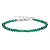 Natural Stone Bead Bracelet with Adjustable Lace-Up Closure