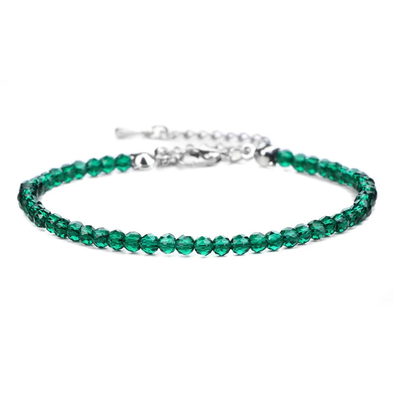 Natural Stone Bead Bracelet with Adjustable Lace-Up Closure