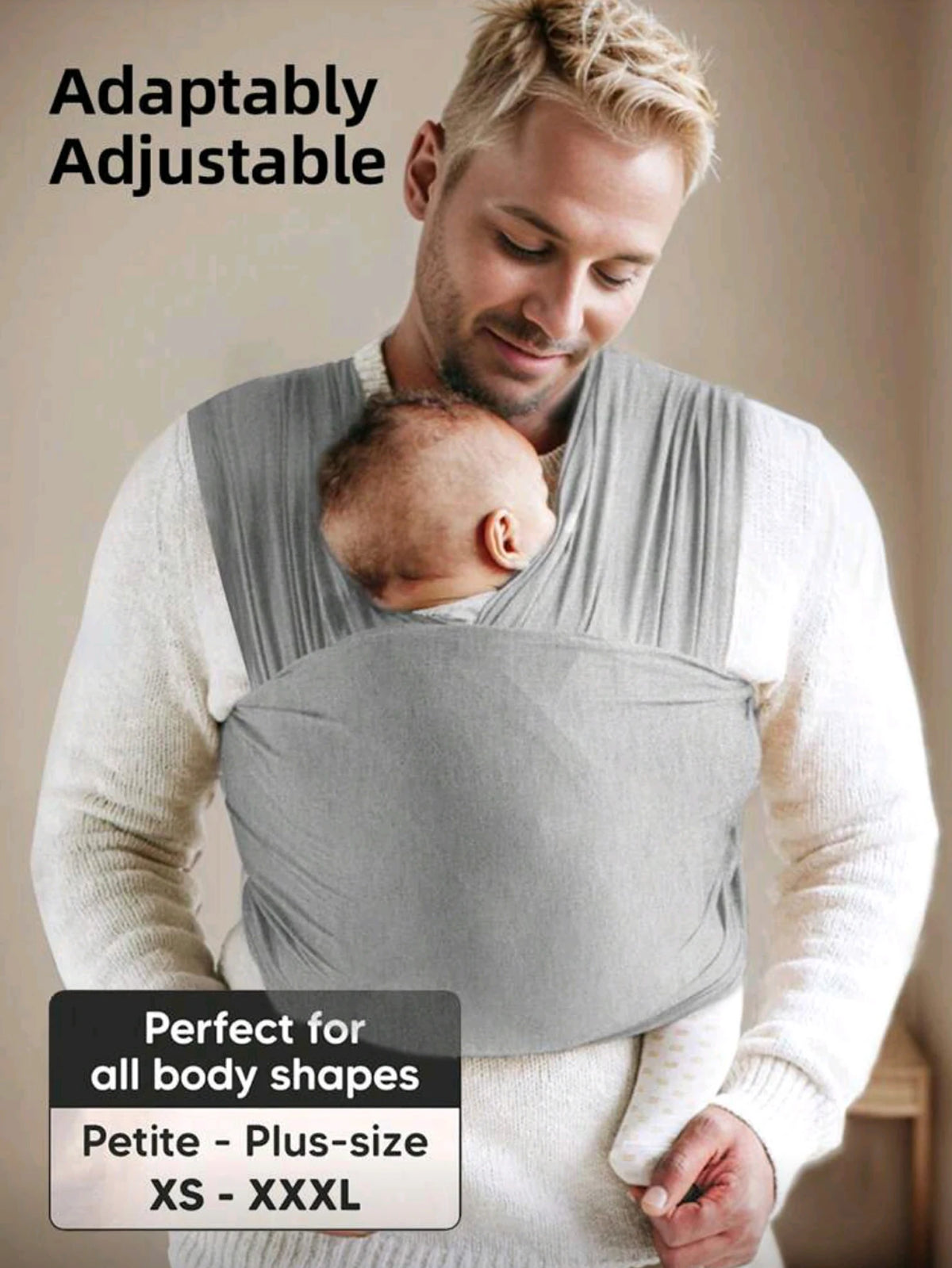 Knitted Fabric Baby Carrier for Front Carrying, Sleeping & On-the-Go Comfort
