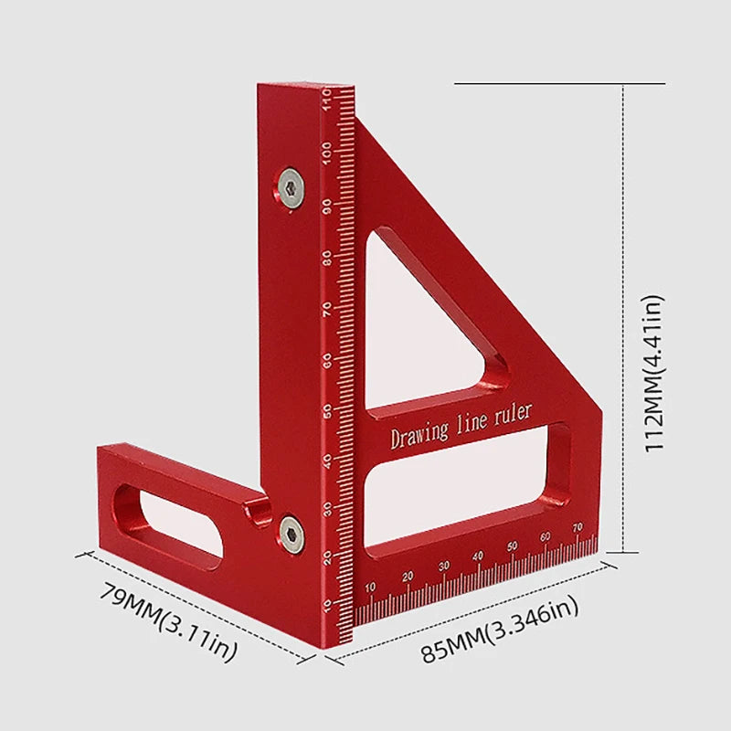 Precision Aluminum Alloy Miter Square with Protractor for Woodworking
