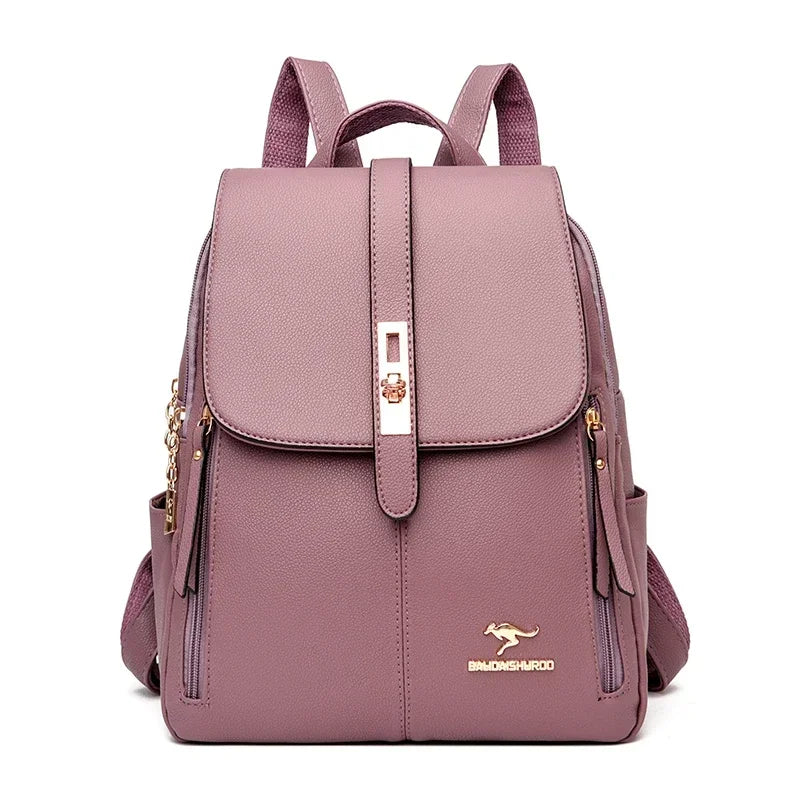 Vintage Leather Women's Backpack with Spacious Interior