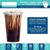 Clear PET disposable cups with strawless sip-lids for cold drinks and beverages