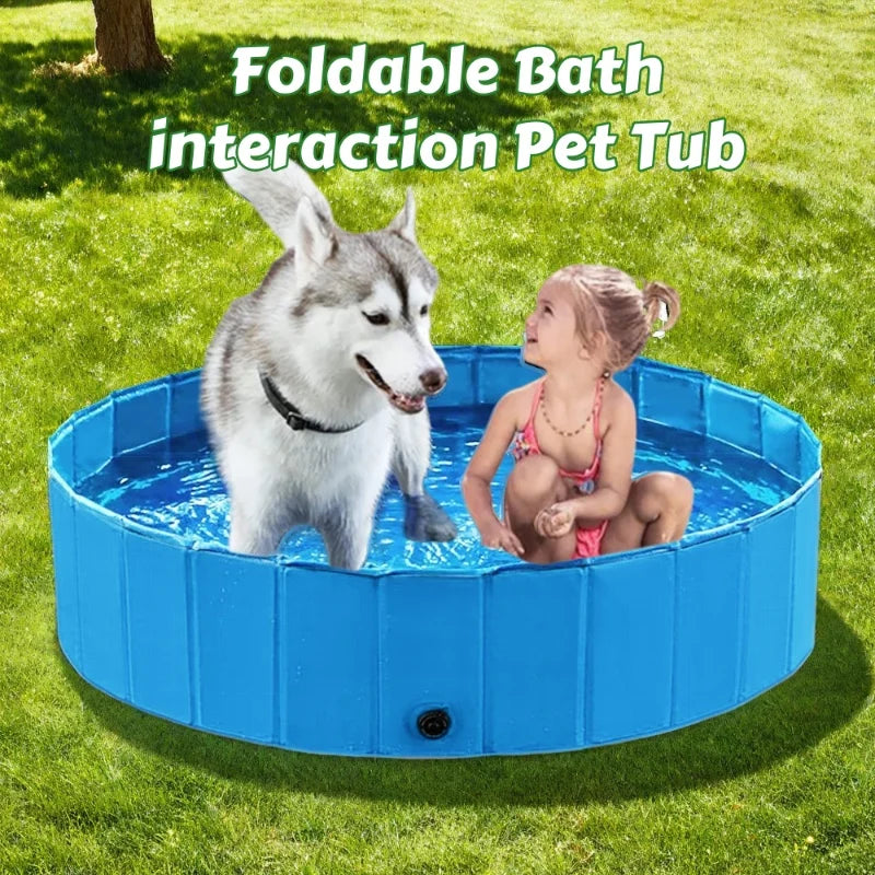 Foldable Pet Bath Tub with Quick-Drain Design