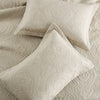 Quilted Cotton Pillow Cover Set with Embroidered Detail – Hypoallergenic 50x70 cm