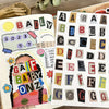 A collection of alphabet letter stickers featuring various colors and styles for scrapbooking and journaling.