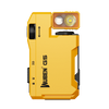 A yellow Wuben G5 compact rechargeable flashlight with a lens and switch visible against a black background.