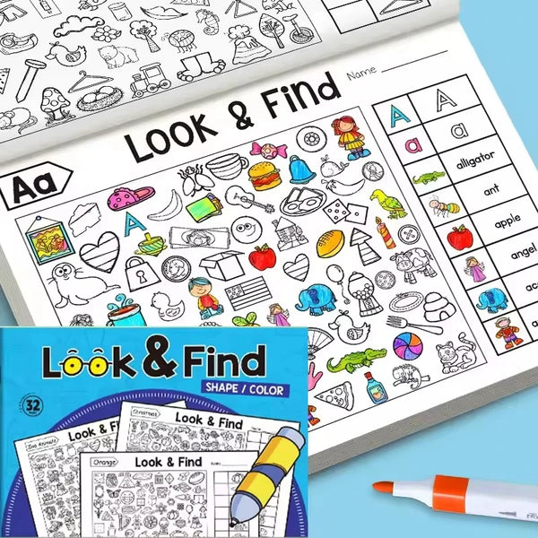 Interactive Find & Color Activity Book for Kids