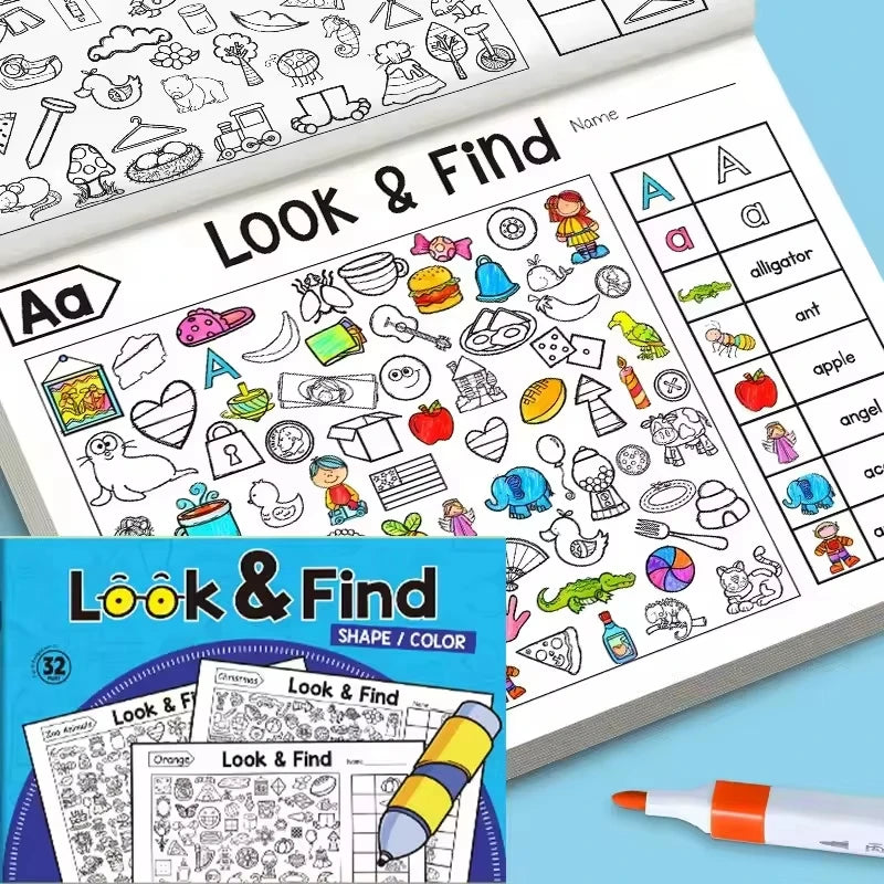 Interactive Find & Color Activity Book for Kids