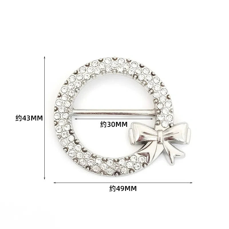 Crystal Rhinestone Scarf Ring Clip for Shirts and Scarves