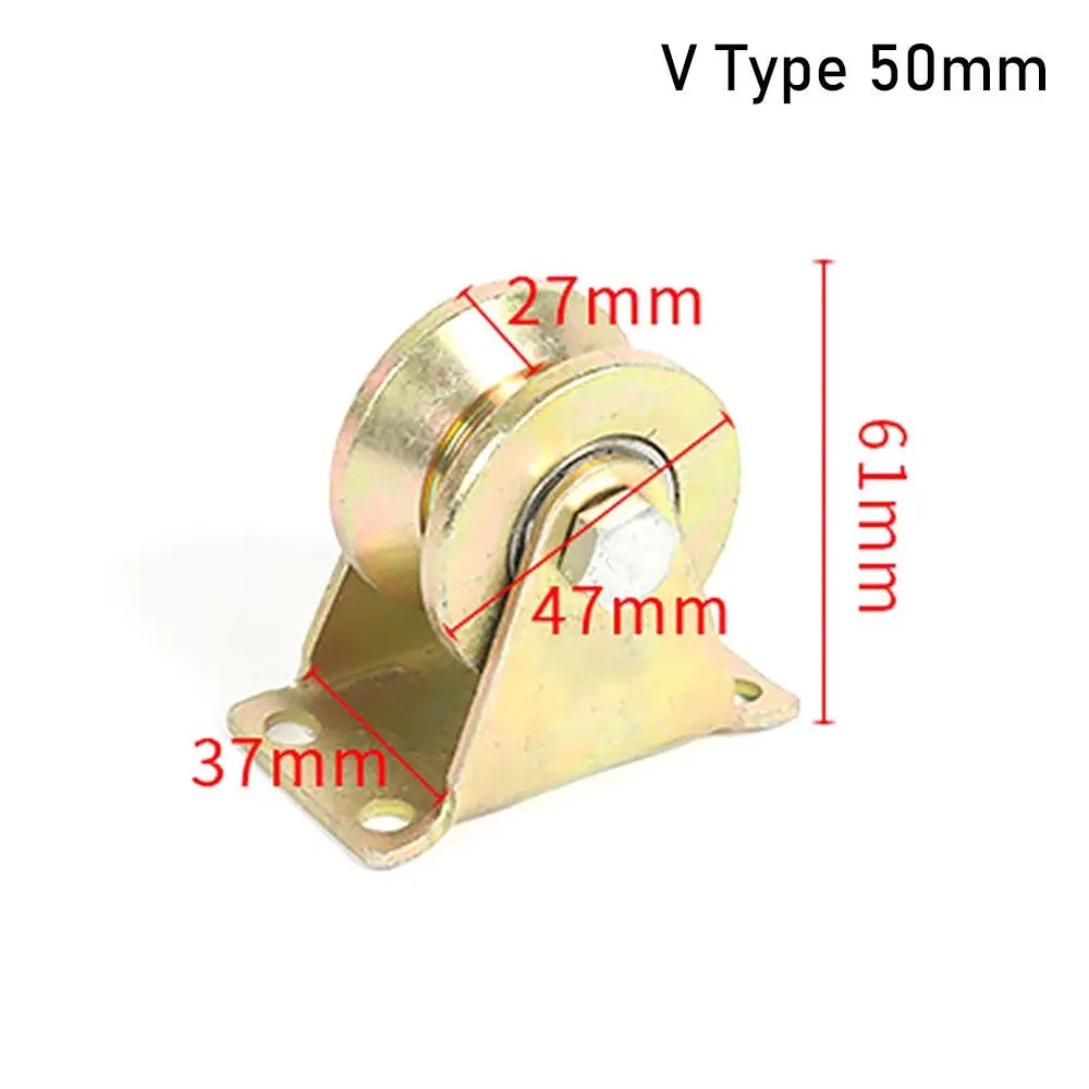 V Typ 50mm Edelstahl-Rollenlaufwerke mit eingezeichneten Maßen