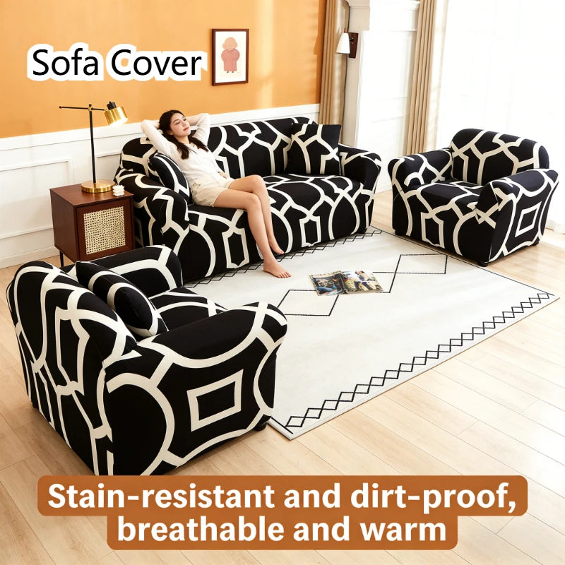 Stretch Sofa Cover with Non-Slip Backing