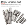 Hex Shank Socket Adapter Set for Power Drills (1/4, 3/8, 1/2 Inch)
