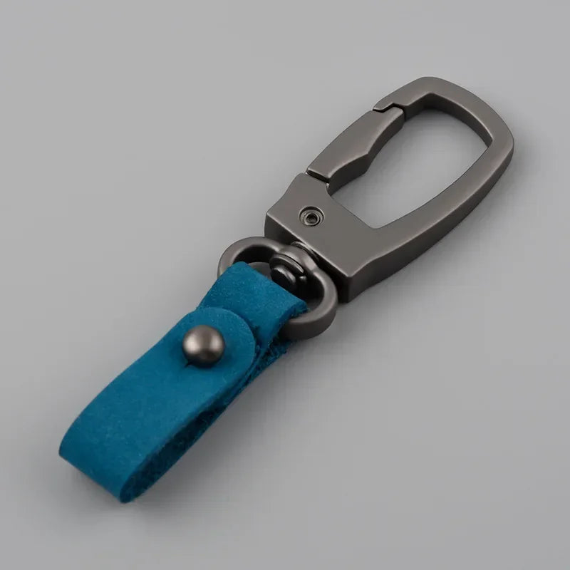 Handcrafted Leather Keychain with Zinc Alloy Ring