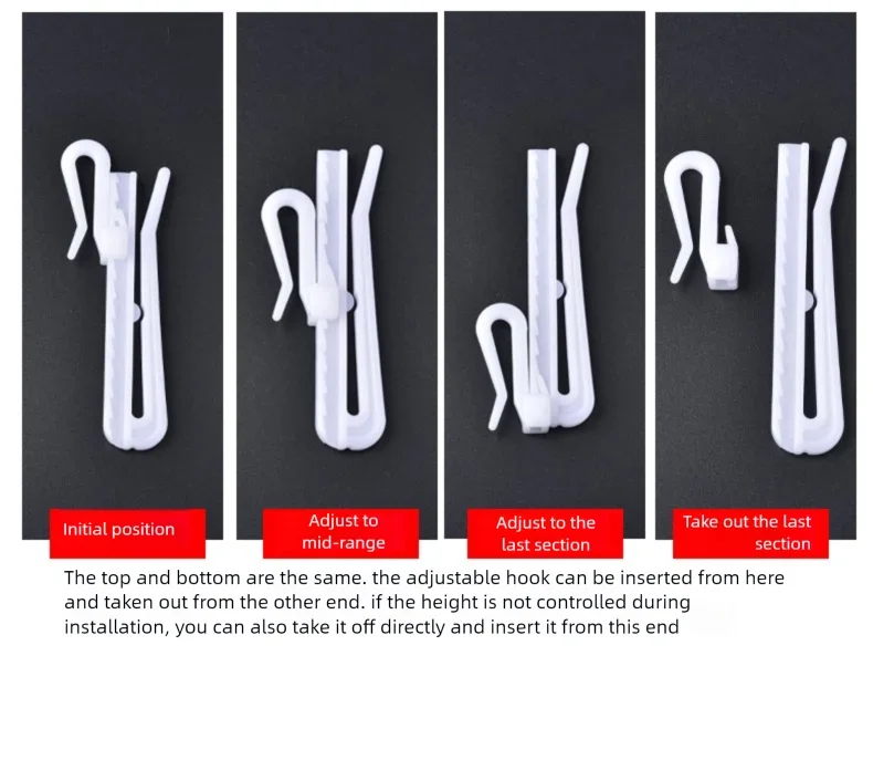 Adjustable Curtain Hanging Hooks - Set of 50