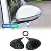 Gloss black forged grain mirror covers for Alfa Romeo Stelvio and Giulia vehicles