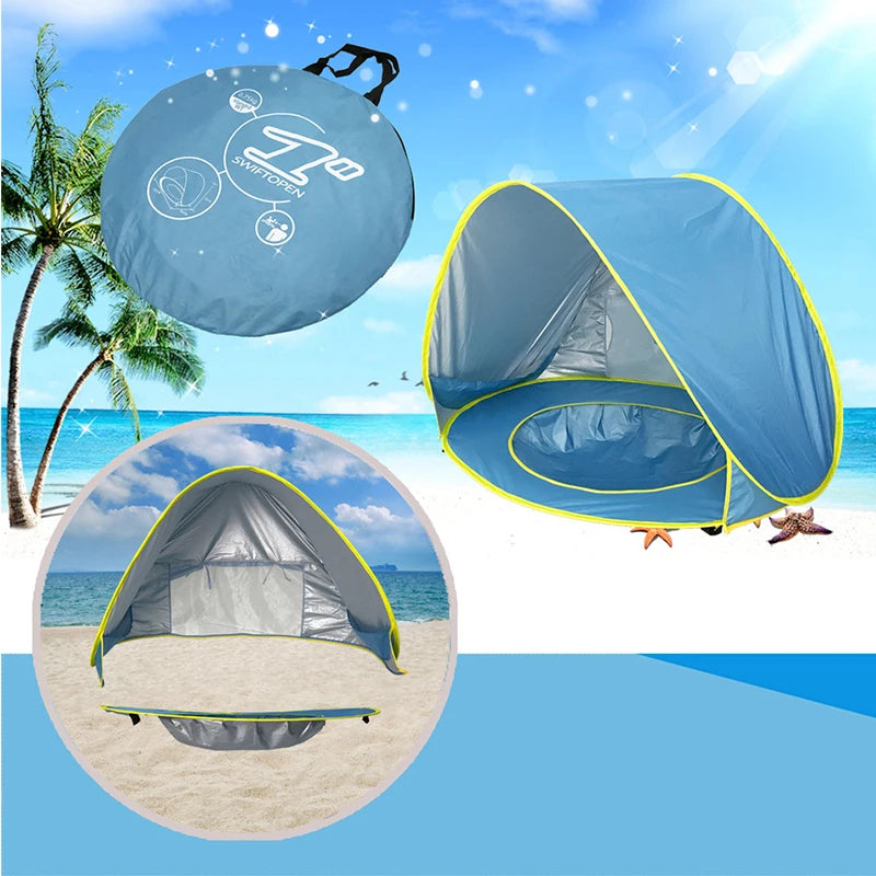 Pop-Up Beach Tent with Built-In Splash Pool for Kids