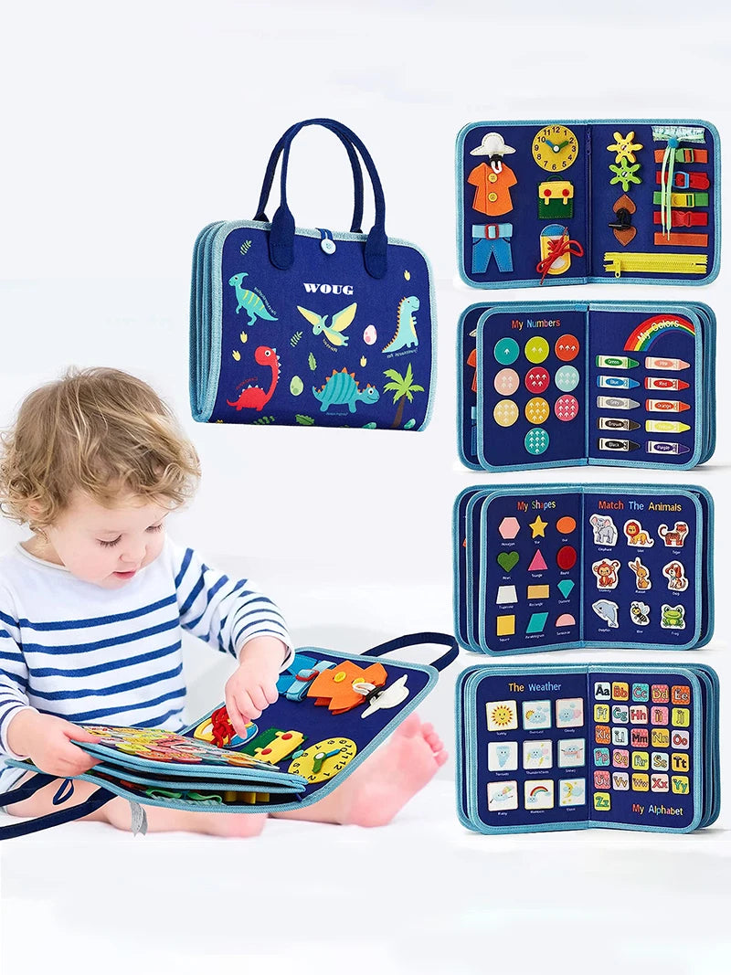 Montessori Busy Board for Toddlers - Sensory Learning & Fine Motor Skills