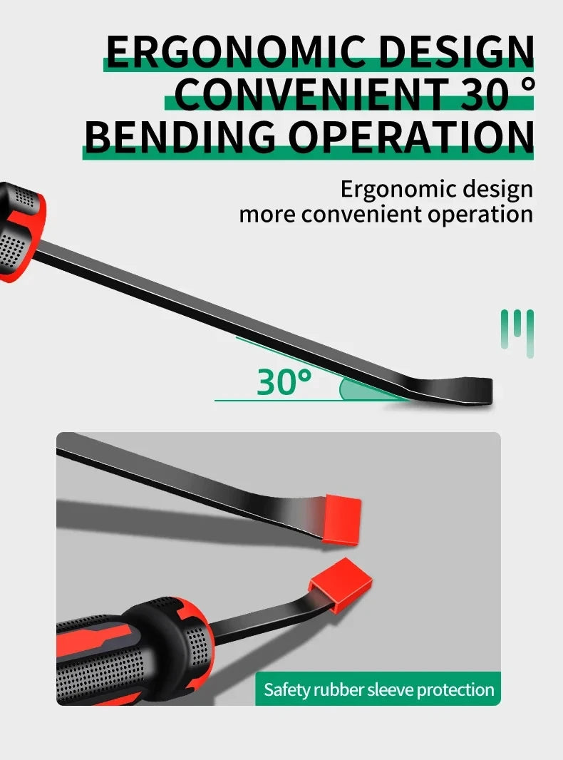Heavy-Duty Pry Bar with Strike Cap and Nail Puller