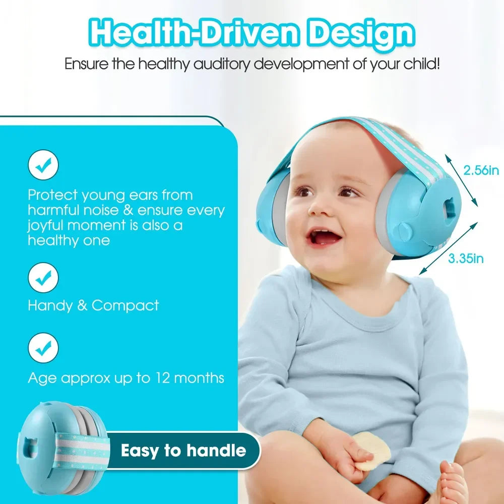 Baby Noise Cancelling Earmuffs - 25dB Hearing Protector for Infants & Toddlers