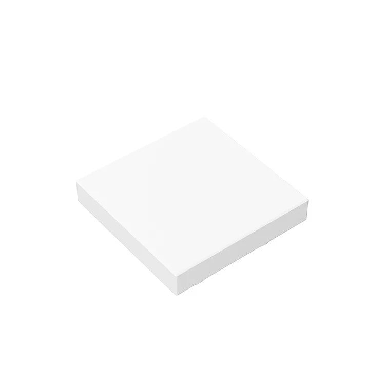 A white, square panel used for building blocks.