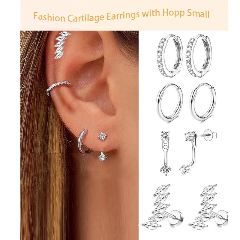Moon-Shaped Stainless Steel Flatback Earrings