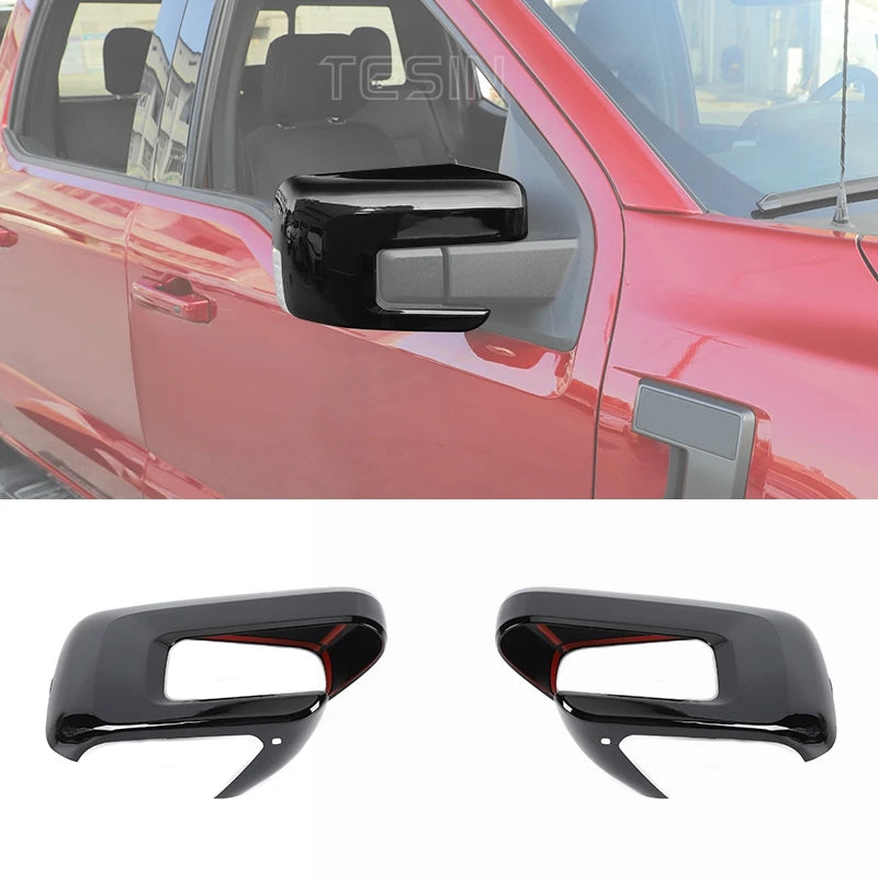 Carbon Fiber Look Mirror Cover for Ford F-150 (2021-2025)