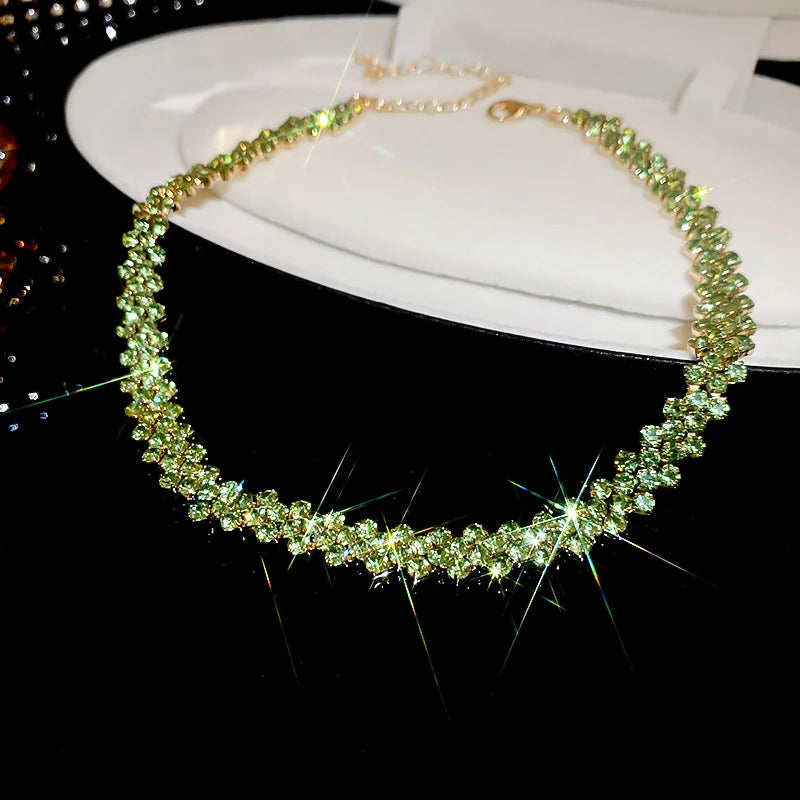 Geometric Rhinestone Choker Necklace