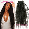 Pre-Looped Crochet Boho Locs with Curly Human Hair Extensions