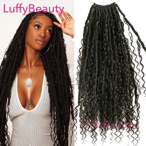 Vorgefertigte Crochet Boho-Locks mit lockigem Echthaar