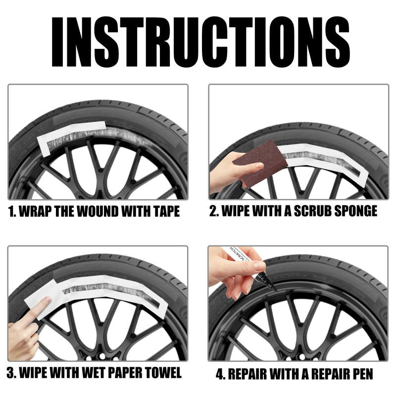 Black Alloy Wheel Scratch Repair Pen Kit