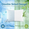 White double-sided memory foam pillow featuring a cool-touch bamboo layer for all seasons