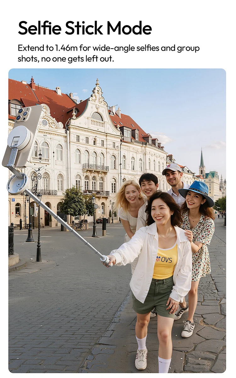 Portable Phone Tripod with Magnetic Mount and Wireless Remote
