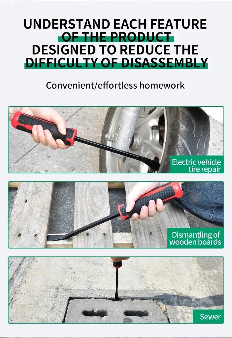 Heavy-Duty Pry Bar with Strike Cap and Nail Puller