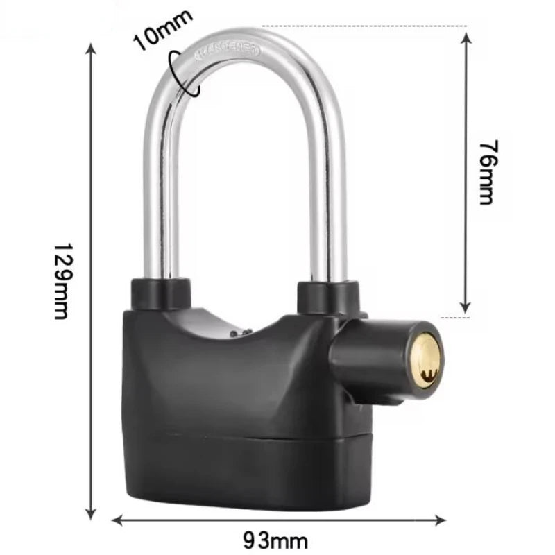 Motion-Activated Alarm Padlock with 110dB Siren