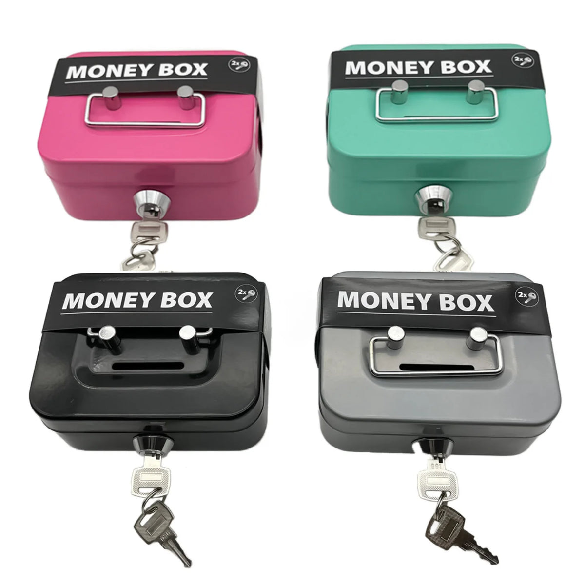 Lockable Piggy Bank with Key – Compact Coin & Key Storage Box