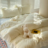 Pink Checkered Lace Duvet Cover Set (3 Pieces)