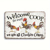 Retro Funny Chicken Farm Metal Sign for Kitchen and Coop