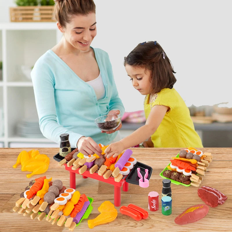 Kids BBQ Playset with Grill and Simulated Food