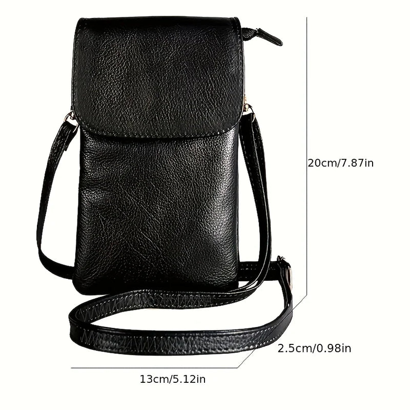 Bolso bandolera compacto de piel sintética