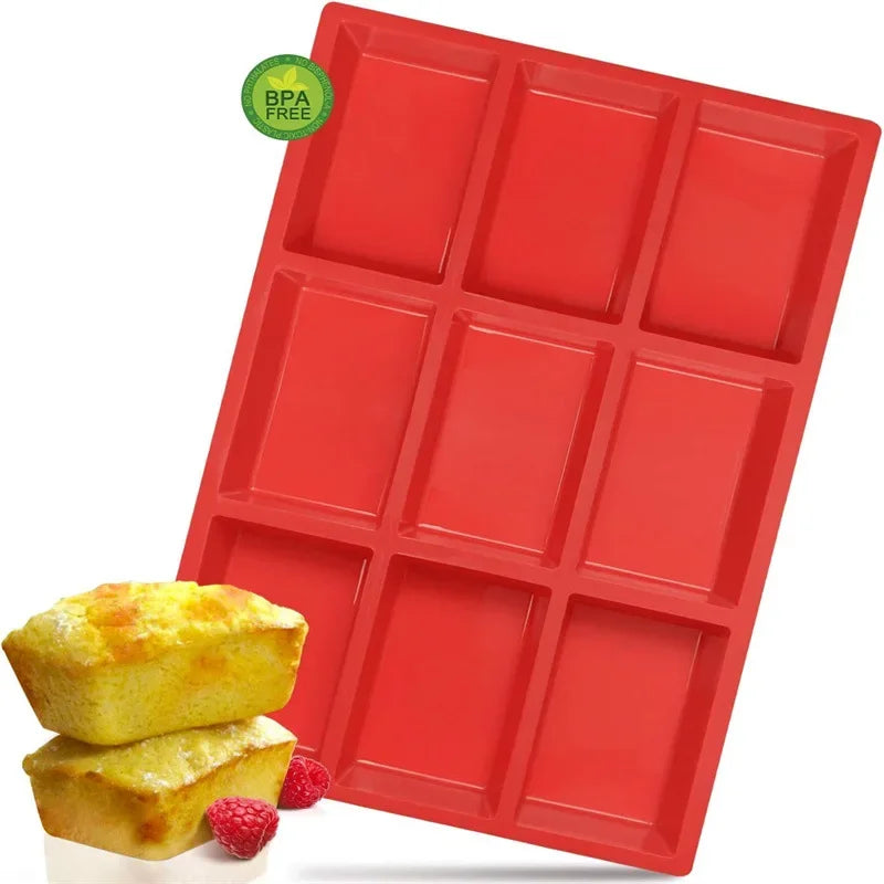 Molde de silicona para mini panes de 9 cavidades