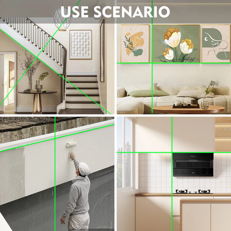 Self-Leveling Green Laser Level with Cross-Line Projection
