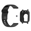 Black silicone watch band and protective case for a Redmi Watch Active 5