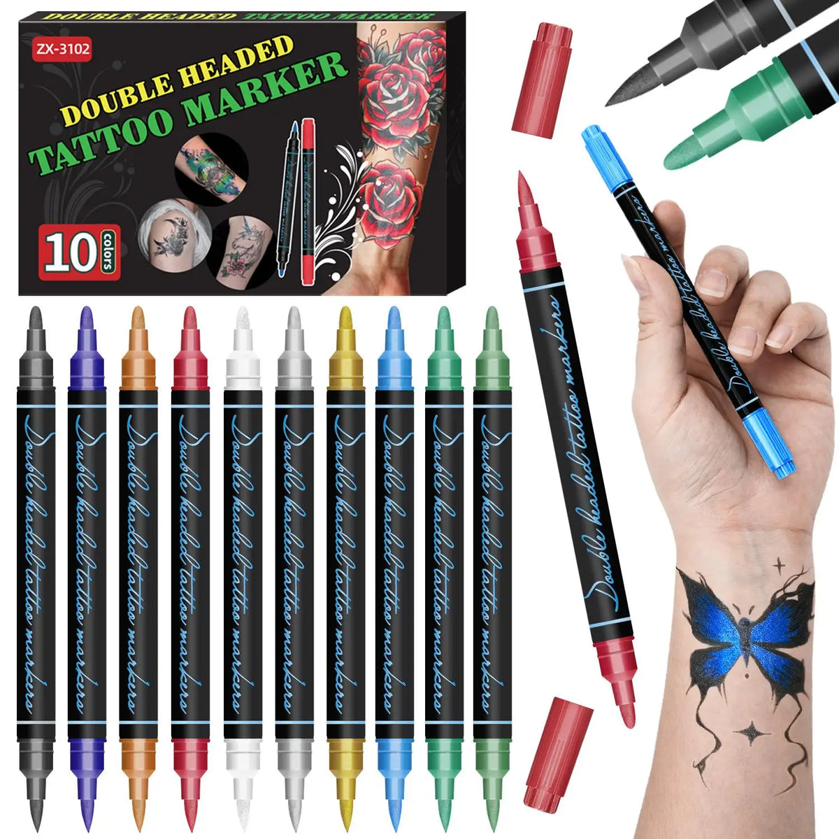 Professional Temporary Tattoo Markers Kit