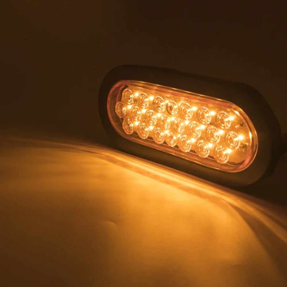2-Pack 12V/24V LED Oval Tail Light for Trucks and Trailers